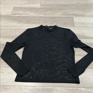 H&M Black Mesh Overlay Top! Worn 1/2 times only